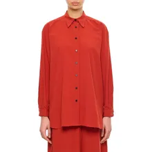 DUSAN - Red Shirt With Pointed Collar And Elegant Draping - Größe XS - rot DUSAN - Red Shirt With Pointed Collar And Elegant Draping - Größe XS - rot