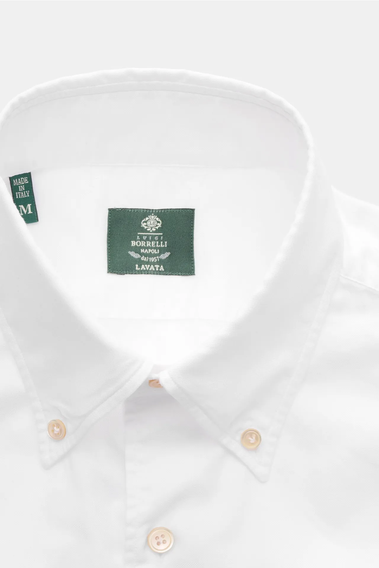 Borrelli - Herren - Oxford-Hemd 'Ettore' Button-Down-Kragen weiß – Bild 2
