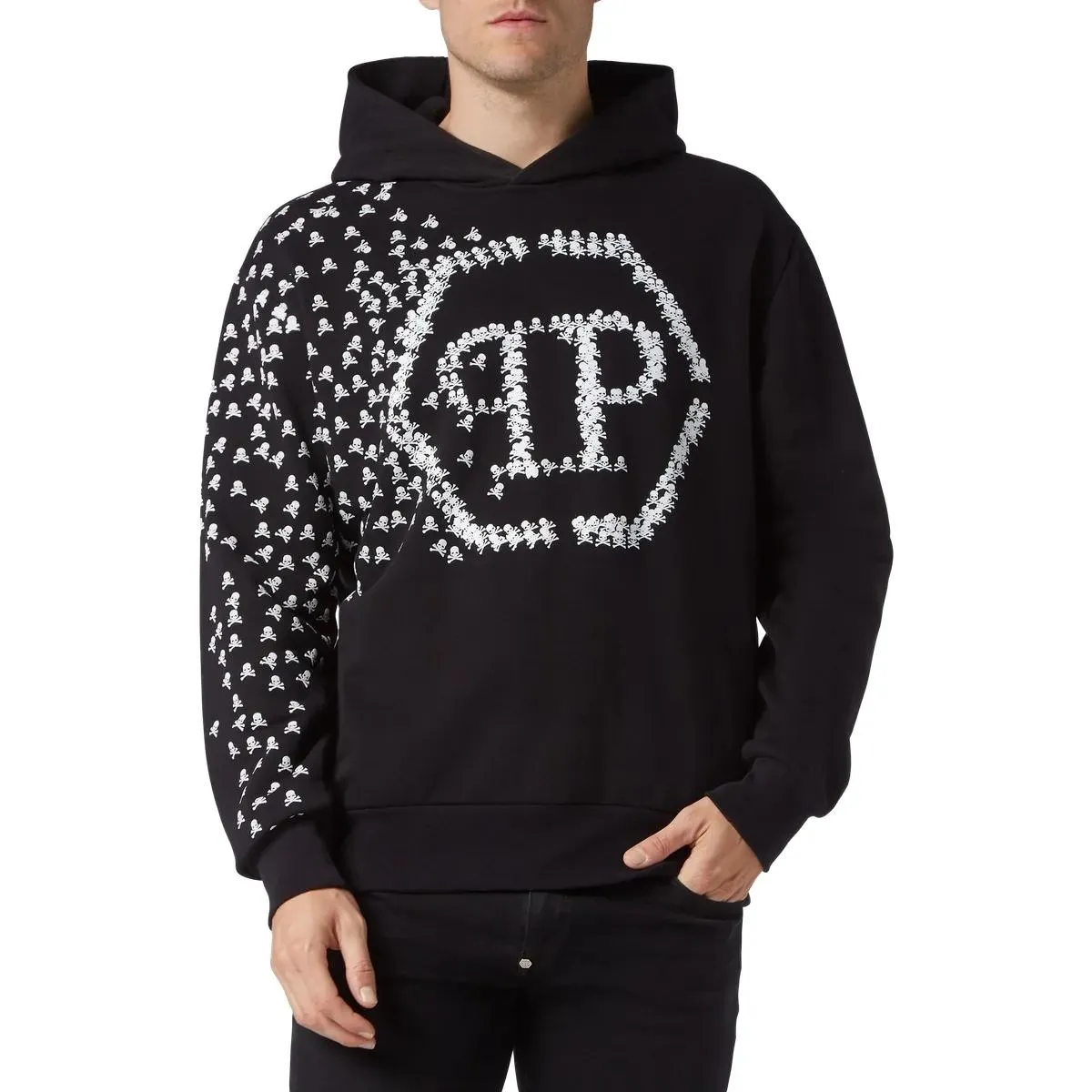 Philipp Plein - Hoodie Skull&Bones - Größe L - schwarz – Bild 4