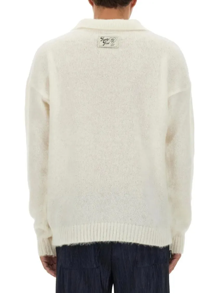 Family First - Relaxed Fit Knitted Polo - Größe S - weiß – Bild 3