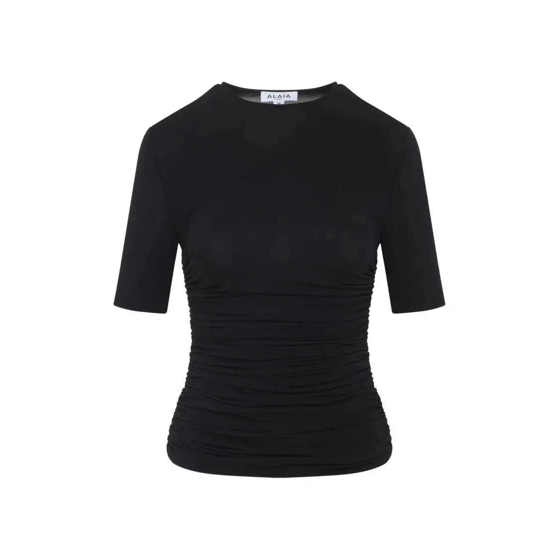Alaia - Fitted Black T-Shirt With Textured Silhouette - Größe 38 - schwarz Alaia - Fitted Black T-Shirt With Textured Silhouette - Größe 38 - schwarz
