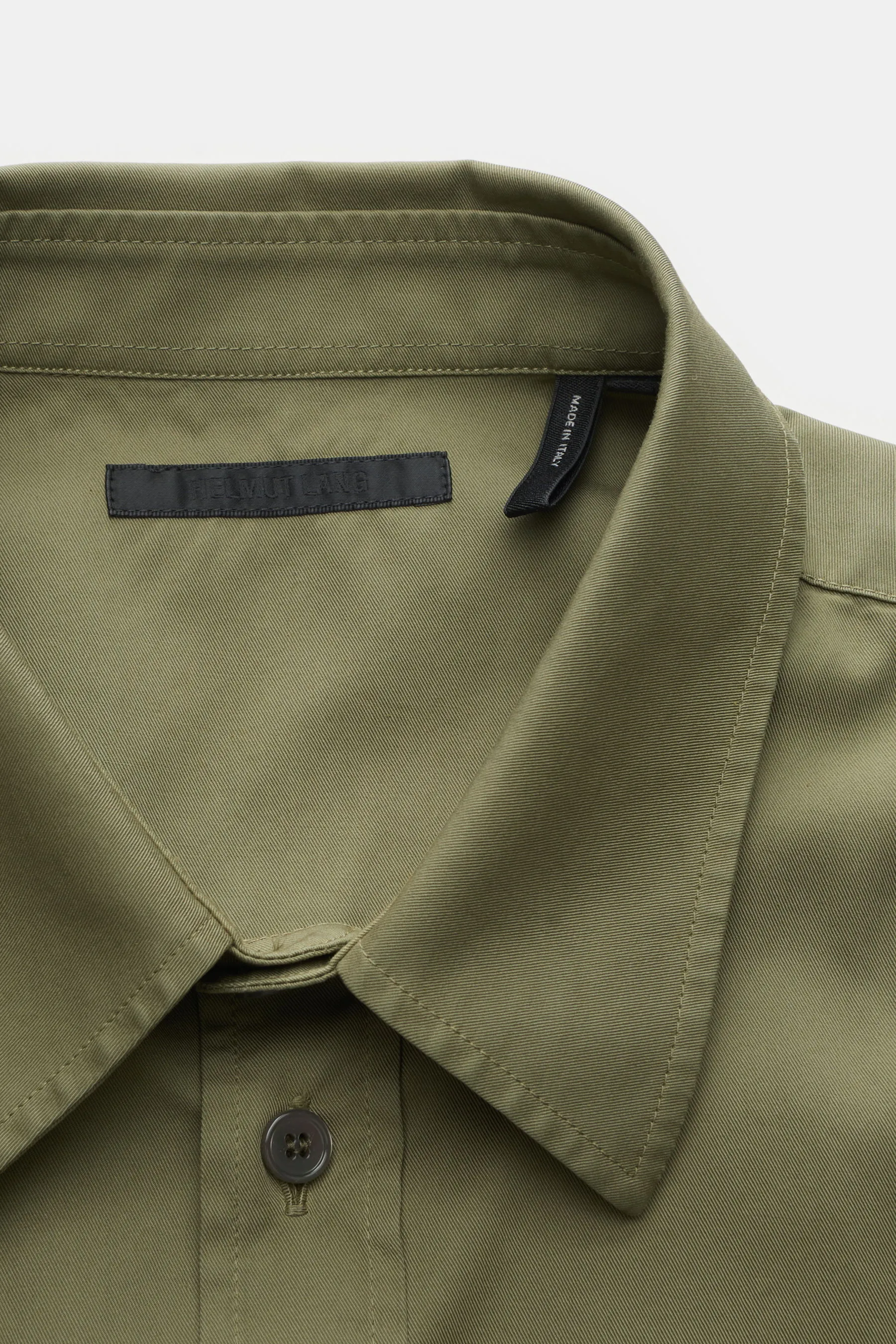 Helmut Lang - Herren - Kurzarmhemd schmaler Kragen oliv – Bild 2