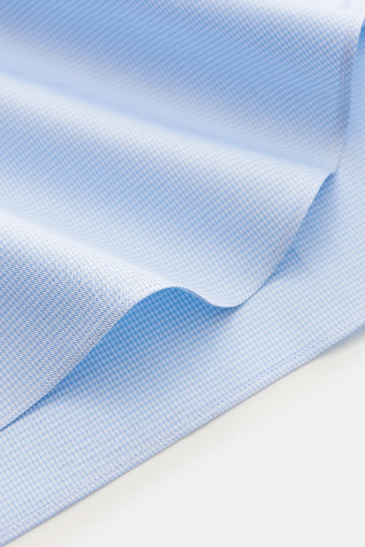 Finamore - Herren - Business Hemd 'Sergio Napoli' Haifisch-Kragen hellblau/weiß kariert – Bild 4