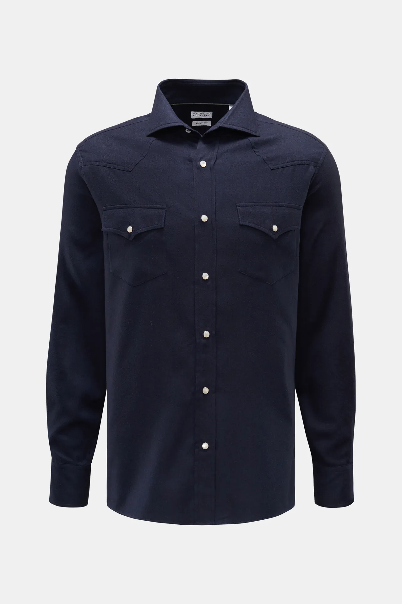 Brunello Cucinelli - Herren - Casual Hemd Haifisch-Kragen navy Brunello Cucinelli - Herren - Casual Hemd Haifisch-Kragen navy