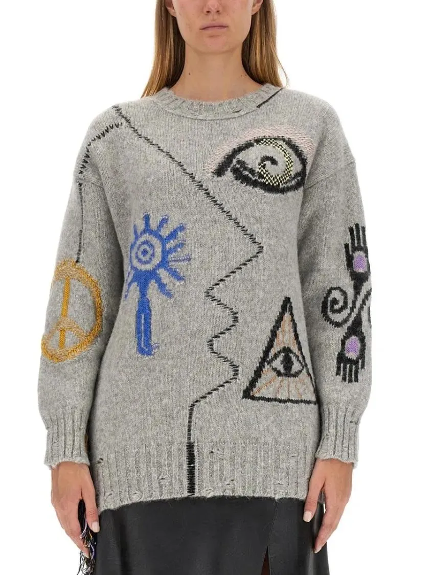 Stella McCartney - Artwork Sweater - Größe S - grau Stella McCartney - Artwork Sweater - Größe S - grau