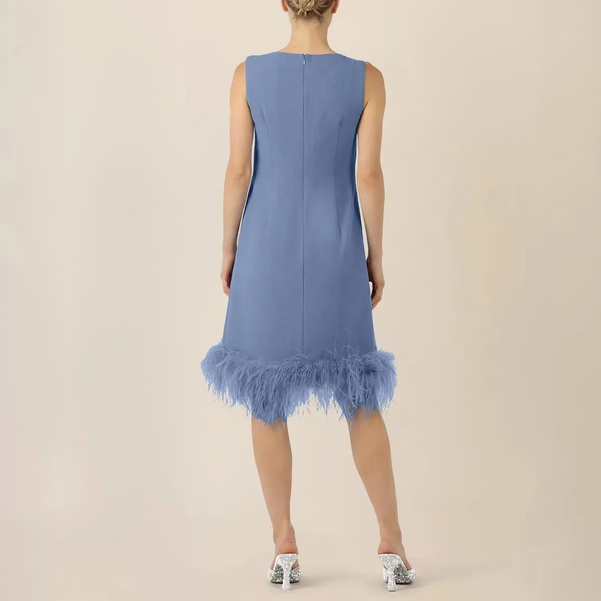 Apart - Kleid mit Federn - Größe 38 - blau – Bild 2