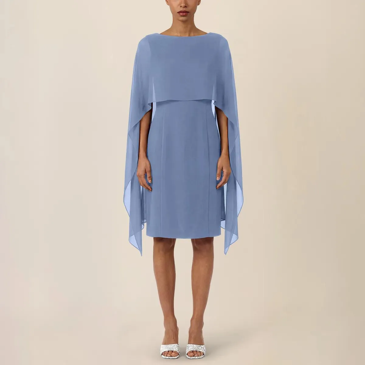 Apart - Kleid mit Chiffonstola - Größe 44 - blau – Bild 4