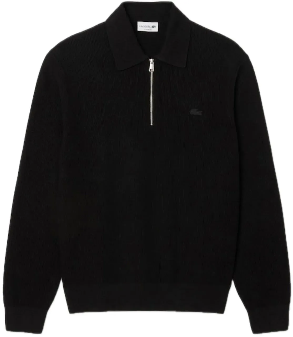 Lacoste - Cotton & Wool Blend Half-Zip Polo - Größe XXXL - schwarz Lacoste - Cotton & Wool Blend Half-Zip Polo - Größe XXXL - schwarz