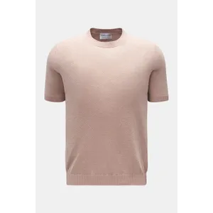Settefili Cashmere - Herren - Kurzarm-Rundhalspullover %27Bouclé%27 hellbraun Settefili Cashmere - Herren - Kurzarm-Rundhalspullover %27Bouclé%27 hellbraun