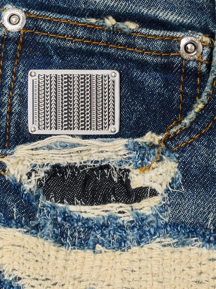 Marc Jacobs - The Rip And Repair Straight Jean' Jeans - Größe 24 - blau – Bild 2