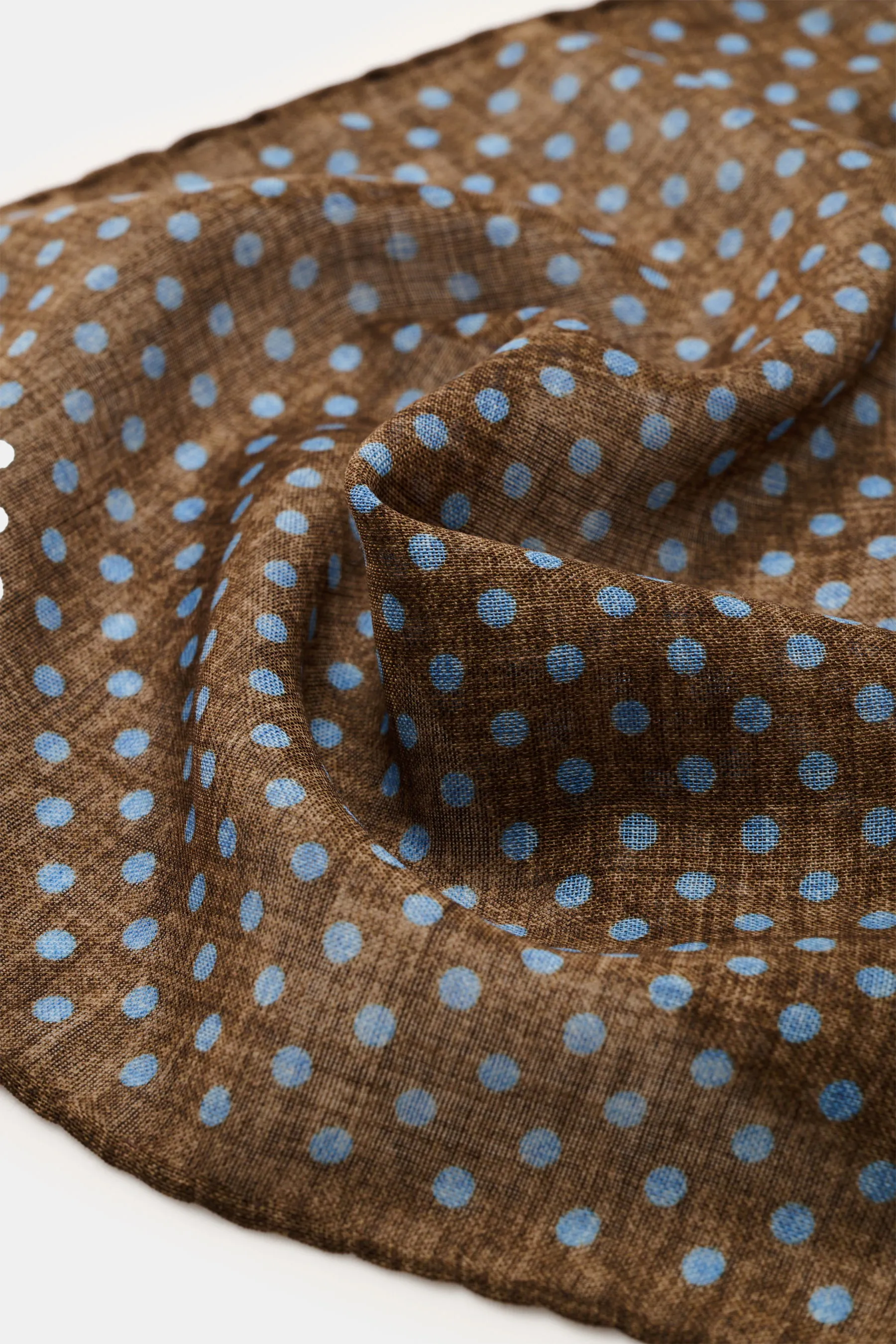 Rosi Collection - Herren - Einstecktuch braun/rauchblau gepunktet – Bild 2