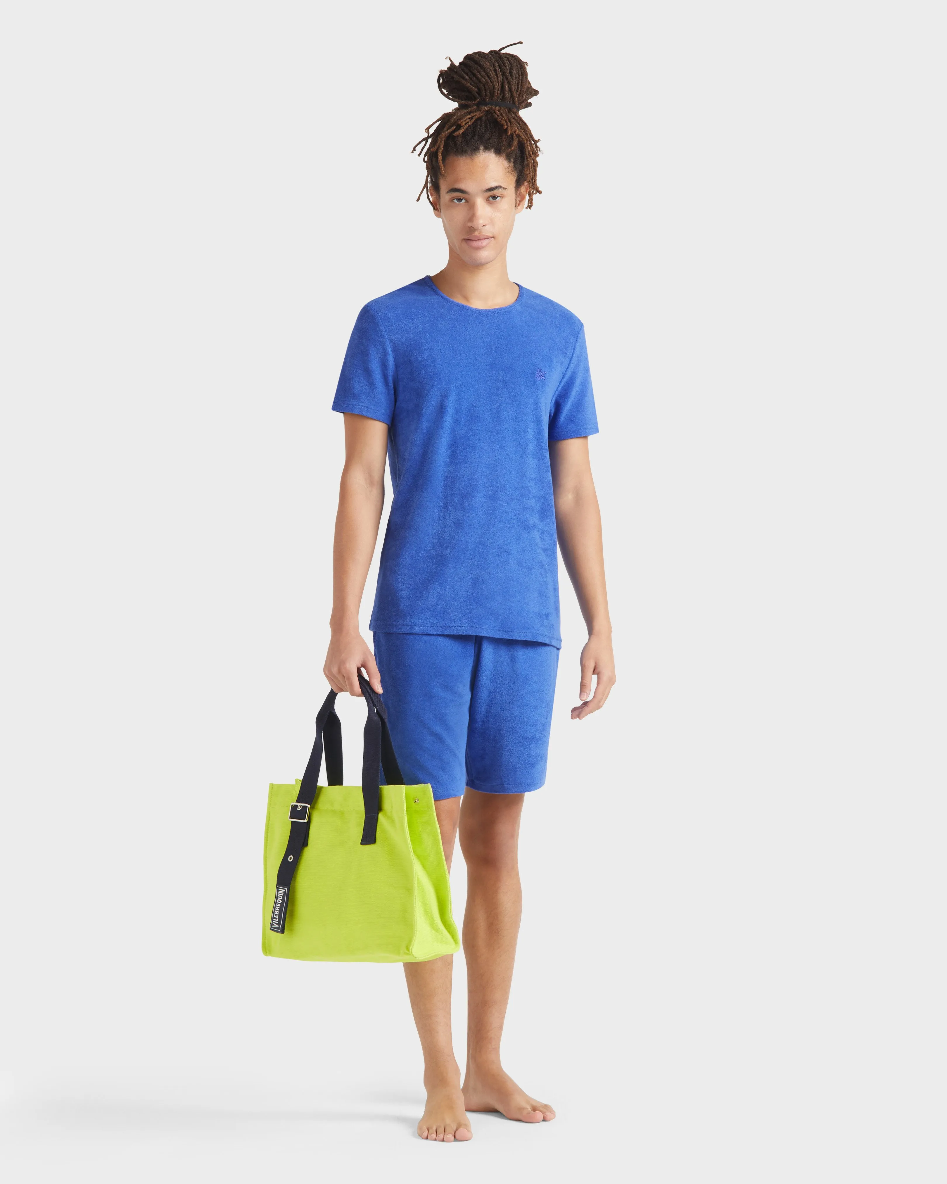 Vilebrequin - Einfarbiges Unisex-t-shirt Aus Frottee - T-shirt - Tiramisu - Blau - Größe XXL – Bild 5