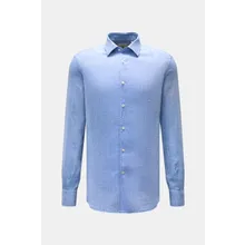 Glanshirt - Herren - Leinenhemd schmaler Kragen blau/weiß meliert Glanshirt - Herren - Leinenhemd schmaler Kragen blau/weiß meliert