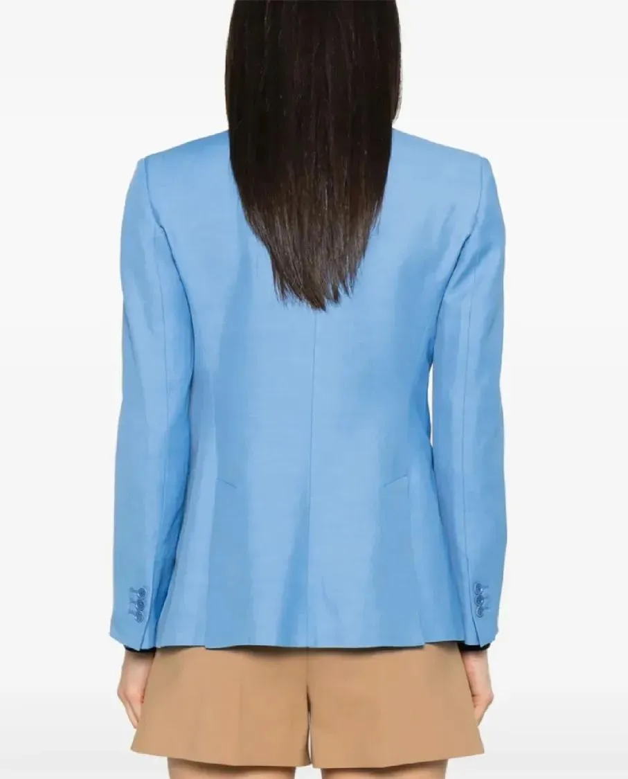 P.A.R.O.S.H. - Tailored Single-Breasted Blazer With Notched Lapel - Größe S - blue – Bild 3