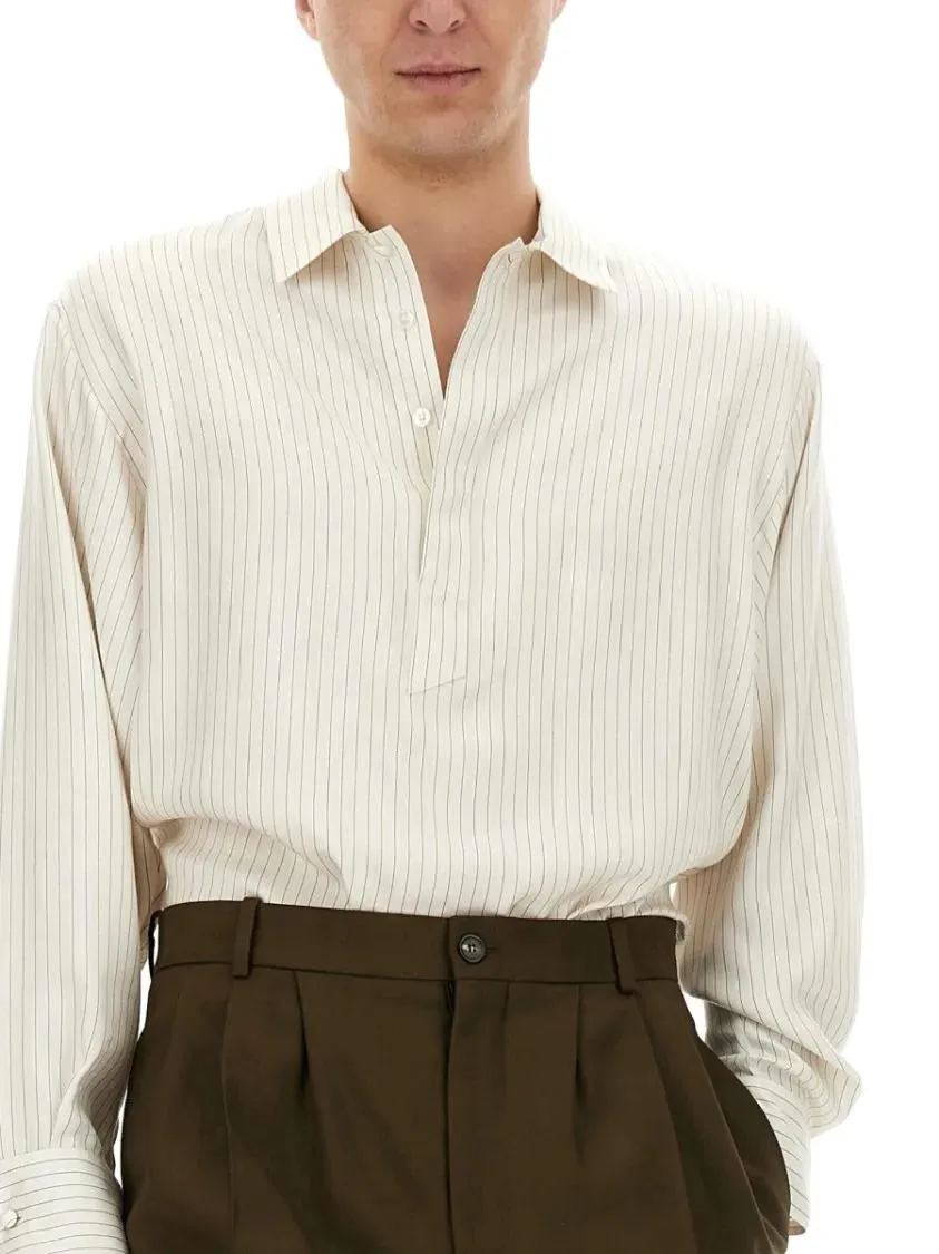 Saint Laurent - Striped Tunic Shirt - Größe 41 - beige – Bild 2