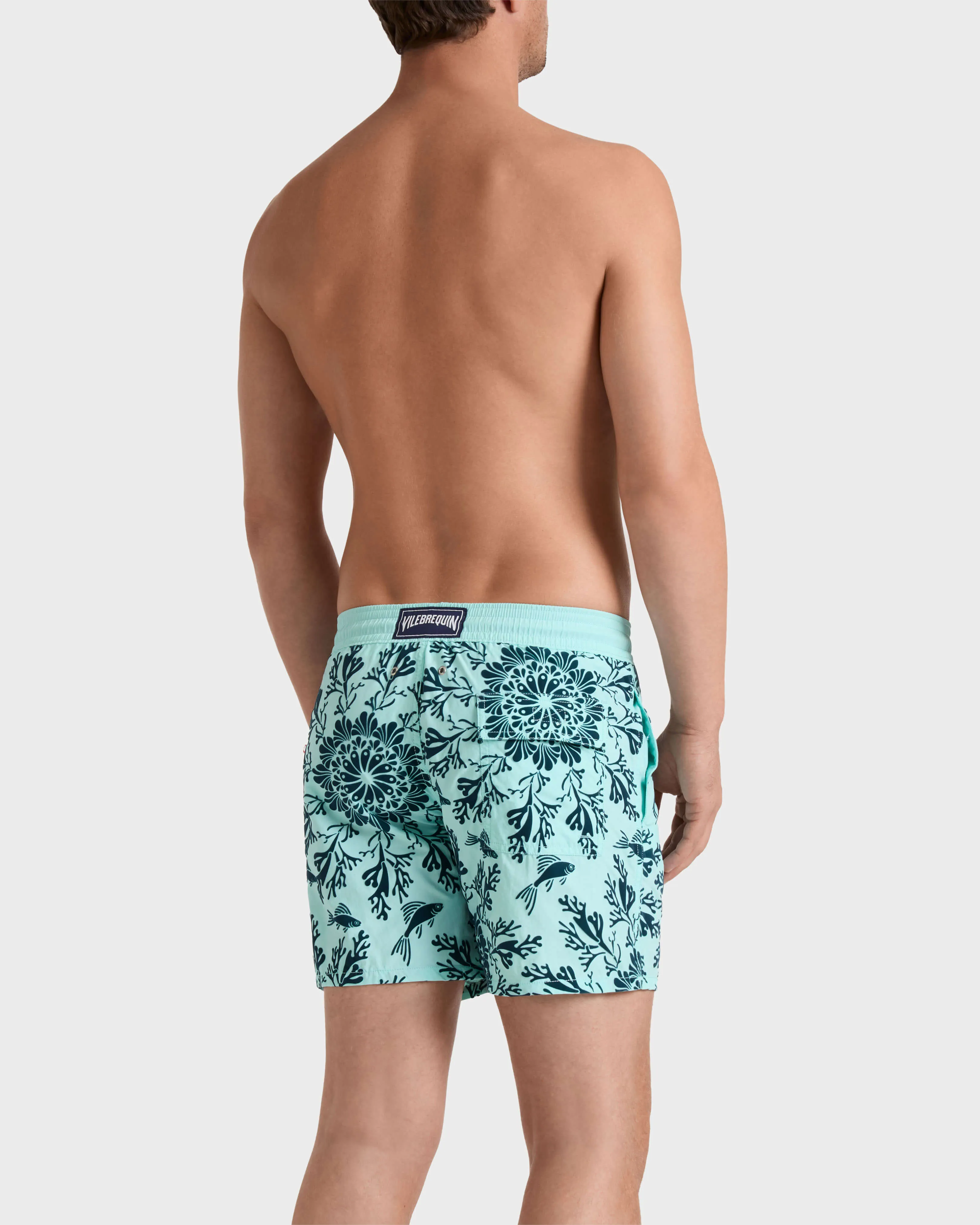 Vilebrequin - Beflockte Coral Mandala Badeshorts Für Herren - Bademode - Moorea - Blau - Größe L – Bild 4