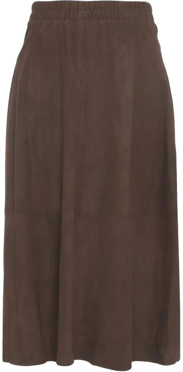 OAKWOOD - Suede midi skirt - Größe XS - braun OAKWOOD - Suede midi skirt - Größe XS - braun