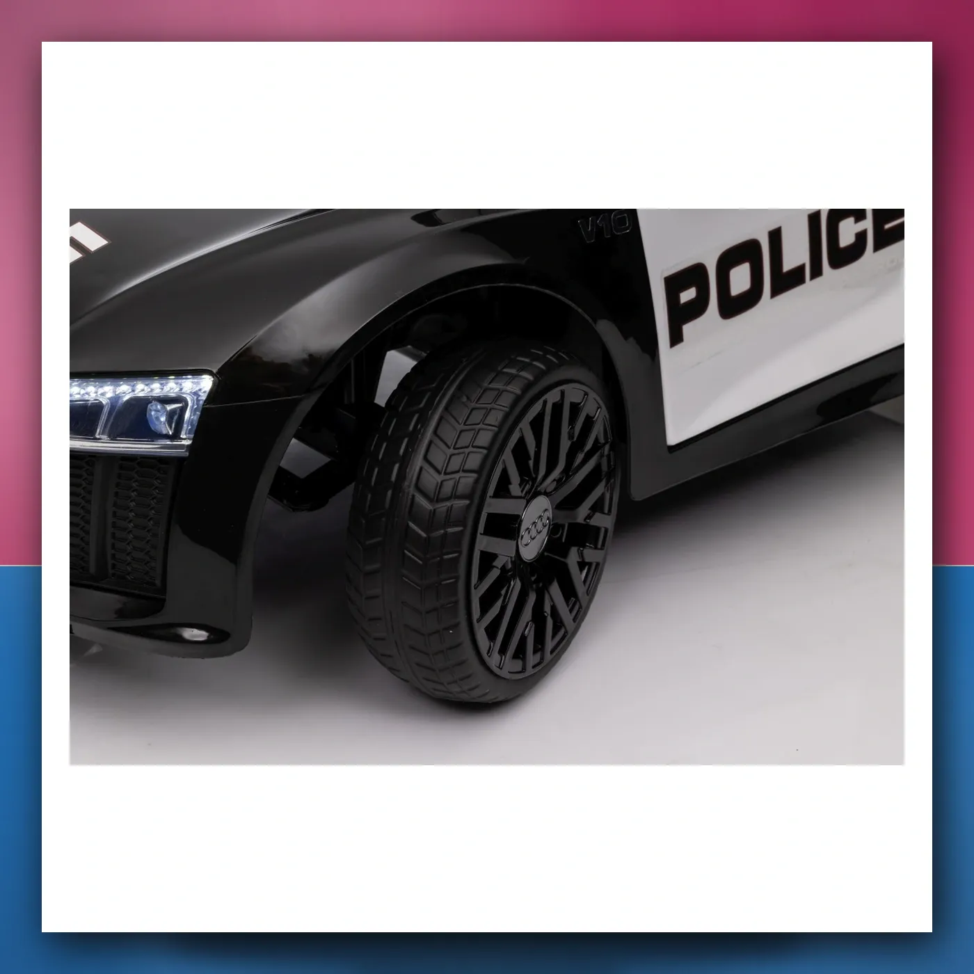 Audi R8 Policija na akumulator za djecu - + Daljinski upravljač + EVA + Lagani Start + MP3 + LED - slika 1