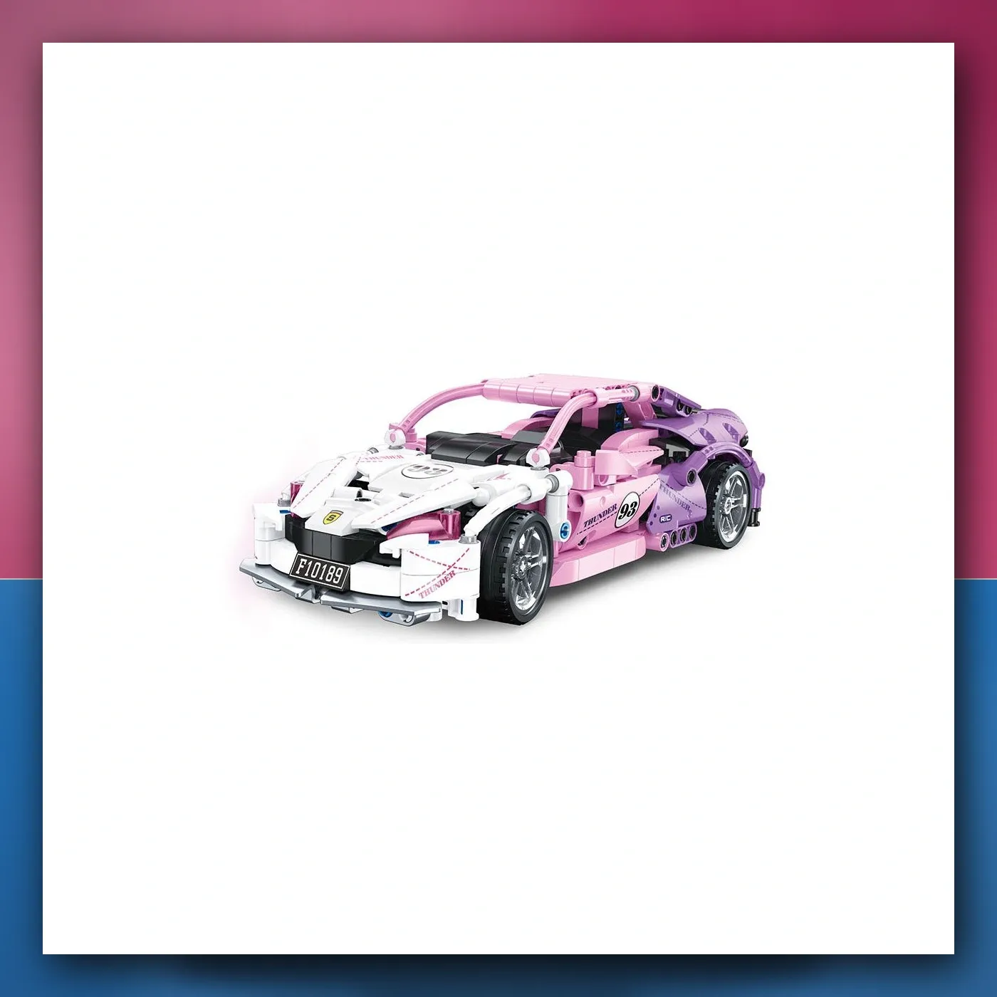 Set kockica Mali auto Sportske roze 652el. - slika 1