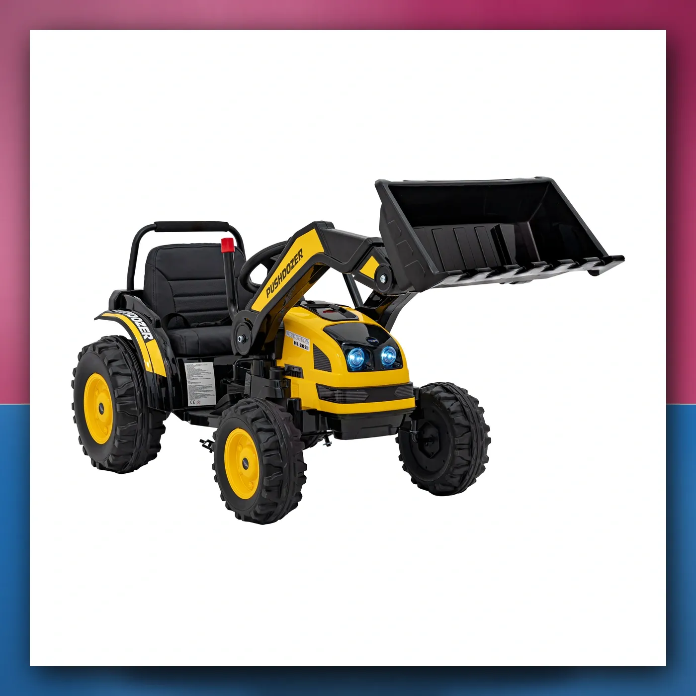 Bager Traktor na akumulator za djecu - žuti + Pokretni Ruka Žlica + Daljinski upravljač + Lagani Start + Radio FM + LED - slika 1