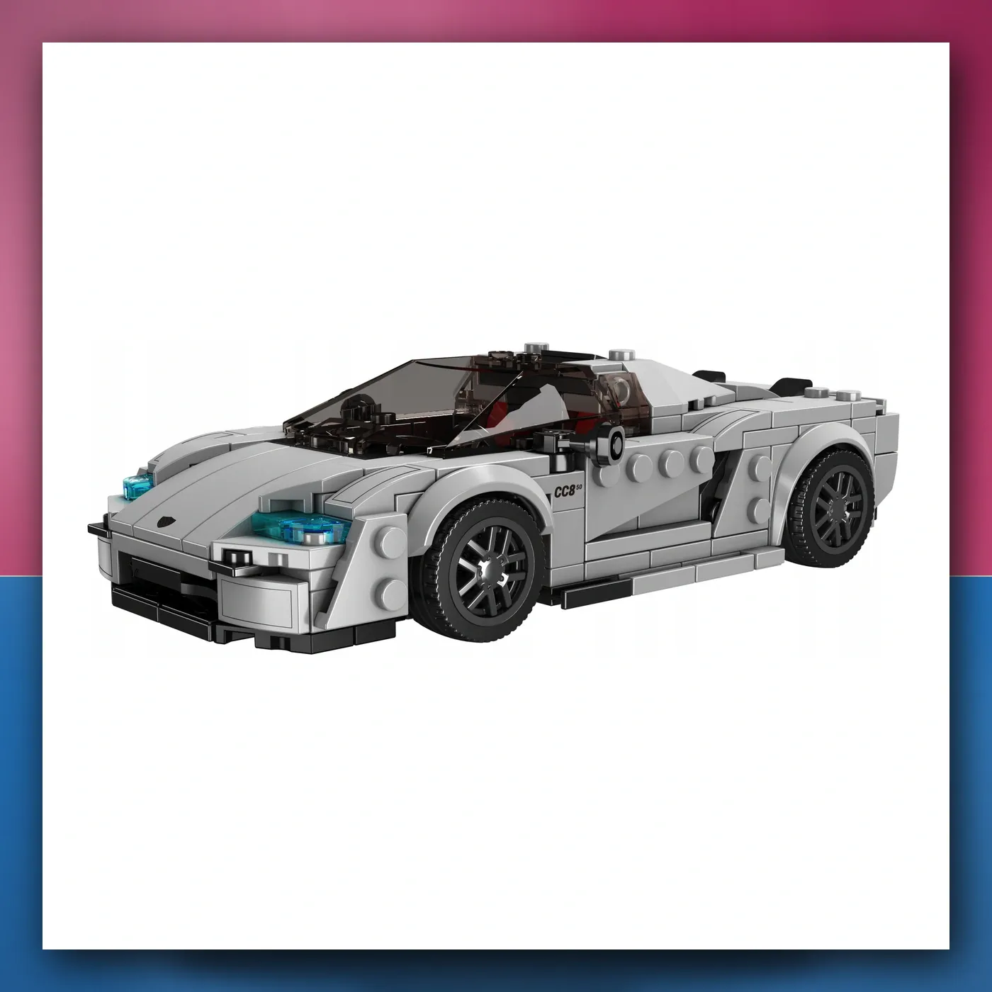 Set kockica Auto na akumulator Sportske Srebrne 388el. - slika 1