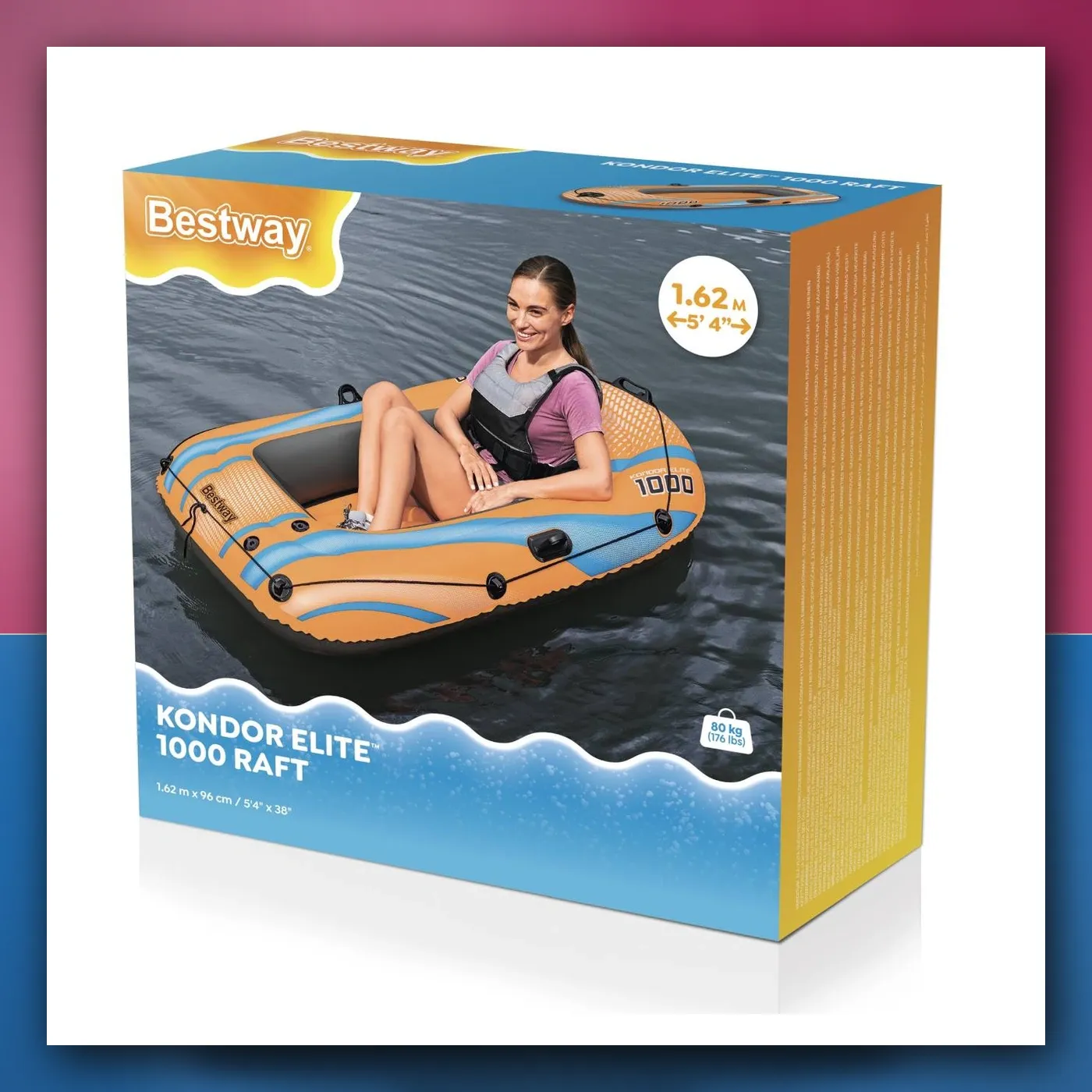 Ponton KONDOR ELITE 1000, 162 cm x 96 cm BESTWAY - slika 1