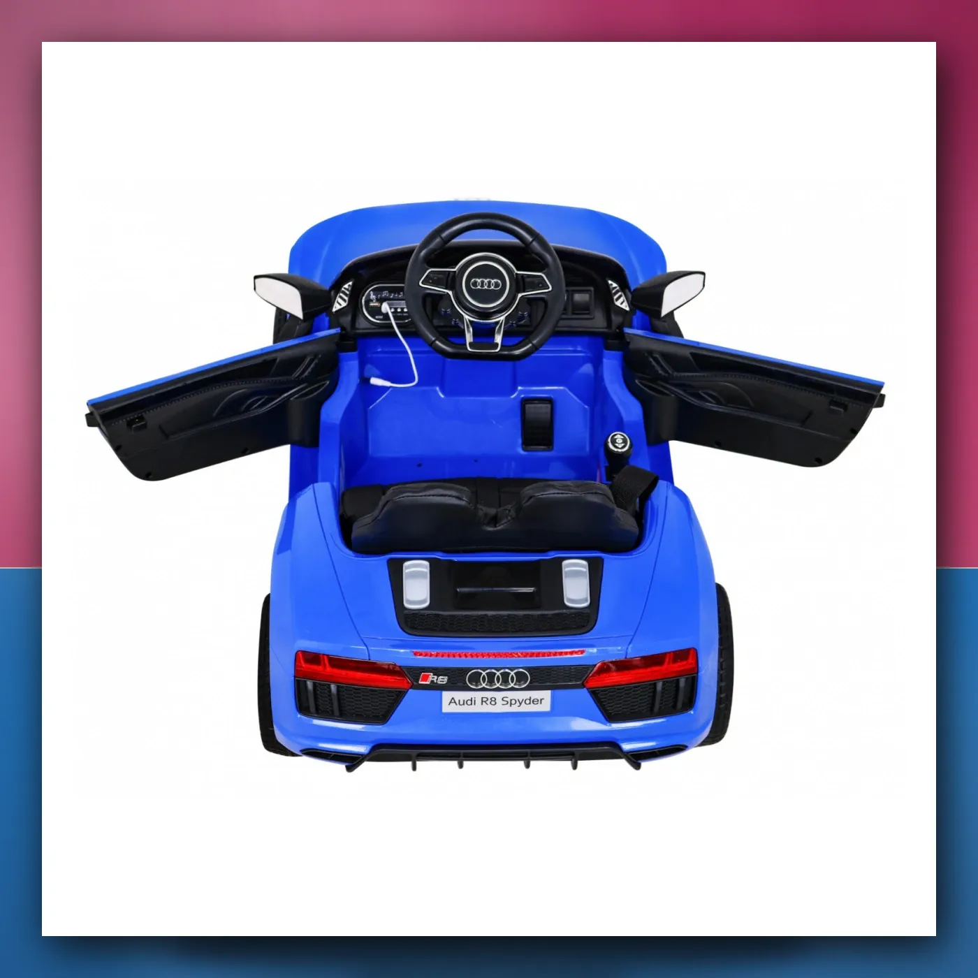 Audi R8 na akumulator za djecu - plavi + Daljinski upravljač + EVA + Lagani Start + MP3 + LED - slika 1
