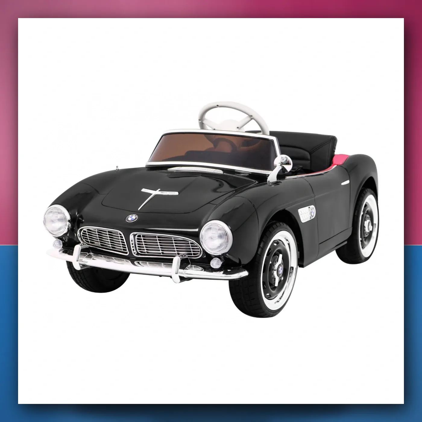 Mali auto BMW 507 Retro električne za djecu crni Roadster - slika 1