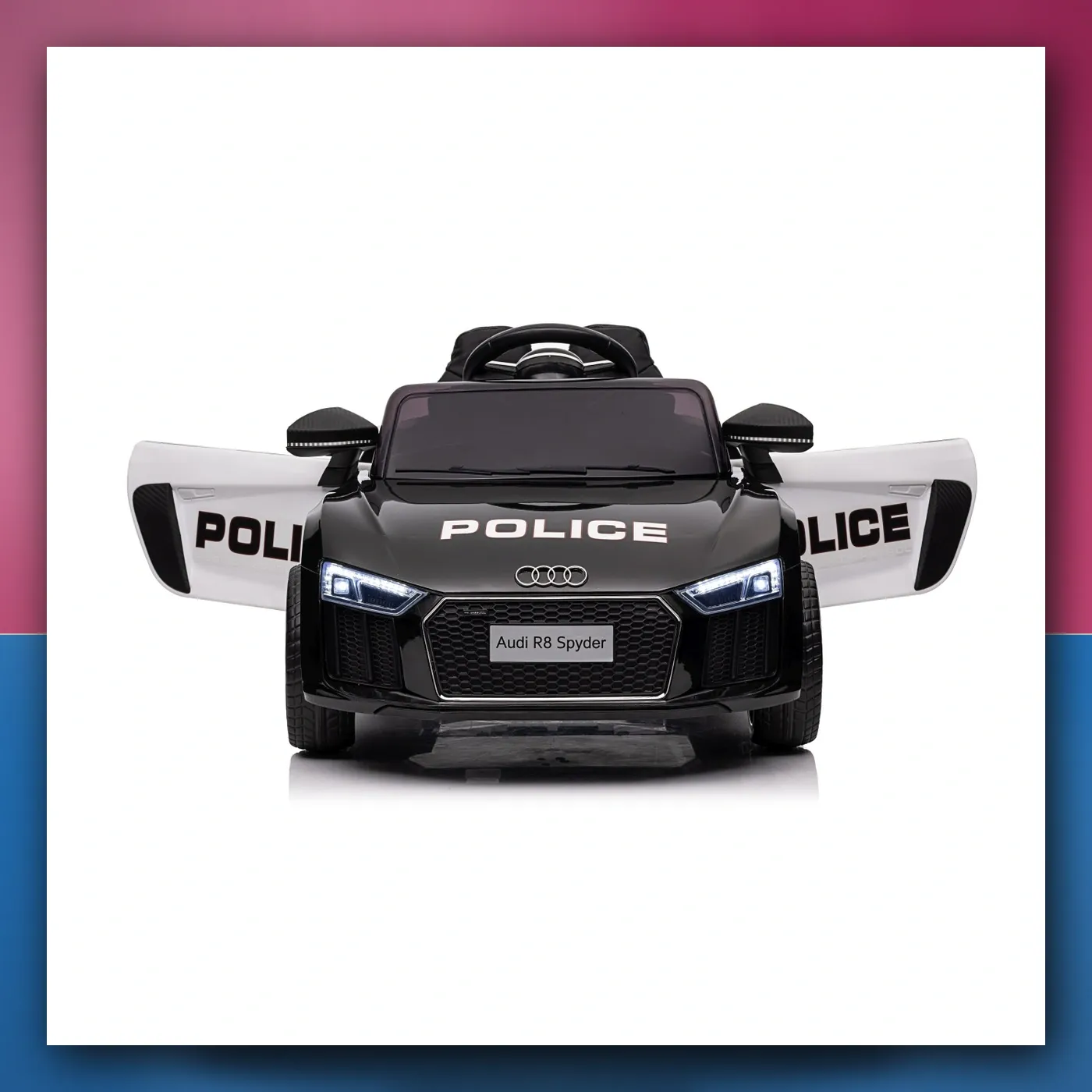 Audi R8 Policija na akumulator za djecu - + Daljinski upravljač + EVA + Lagani Start + MP3 + LED - slika 1