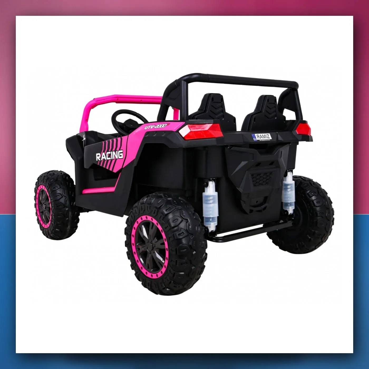 Buggy ATV Racing na akumulator za 2 djece ružičasti + 4×4 + daljinski upravljač + lagani start + MP3 + LED