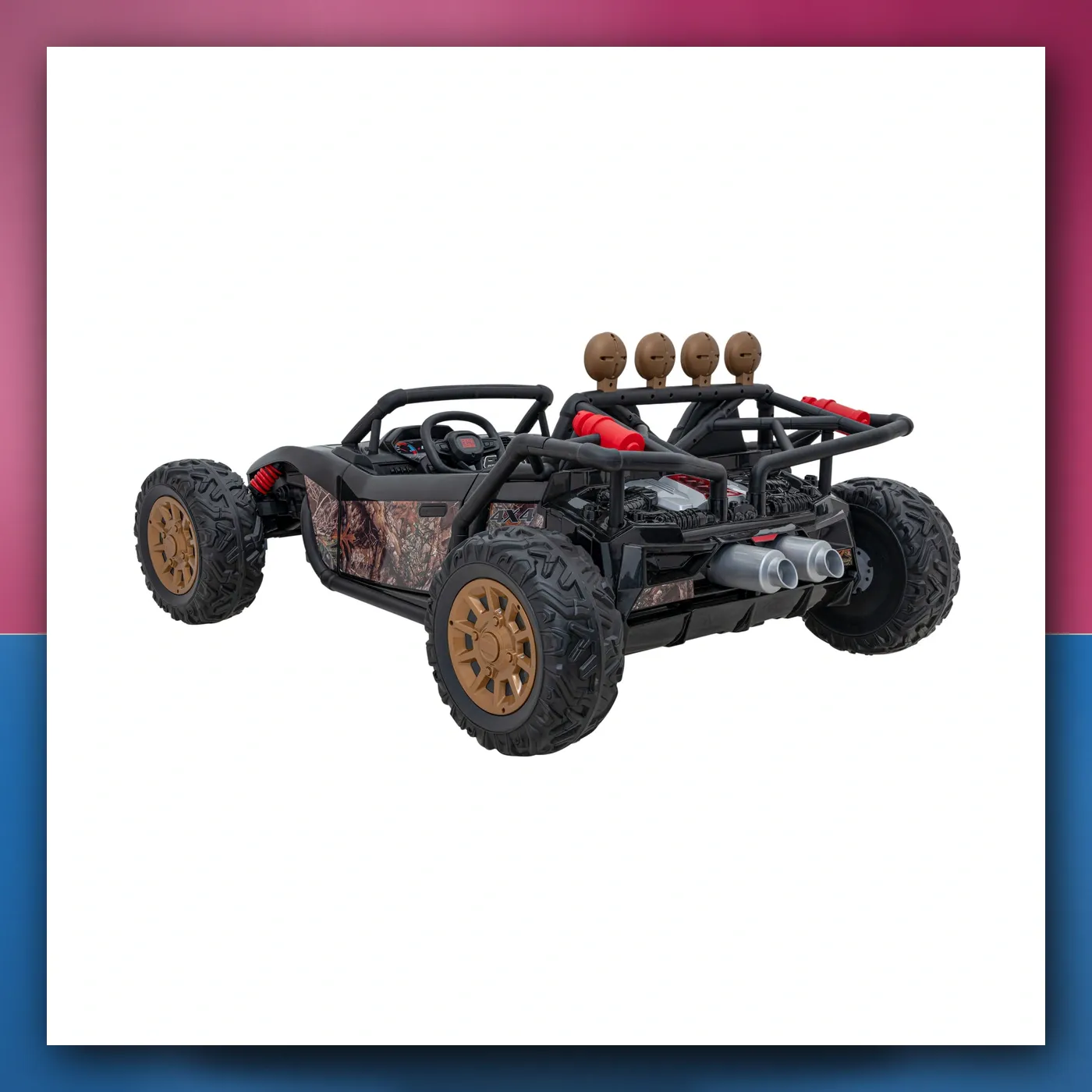 Auto Buggy Trkački 5 na akumulator za djecu - crni + Motori 2x200W + Daljinski upravljač + Audio + LED + Lagani Start - slika 1