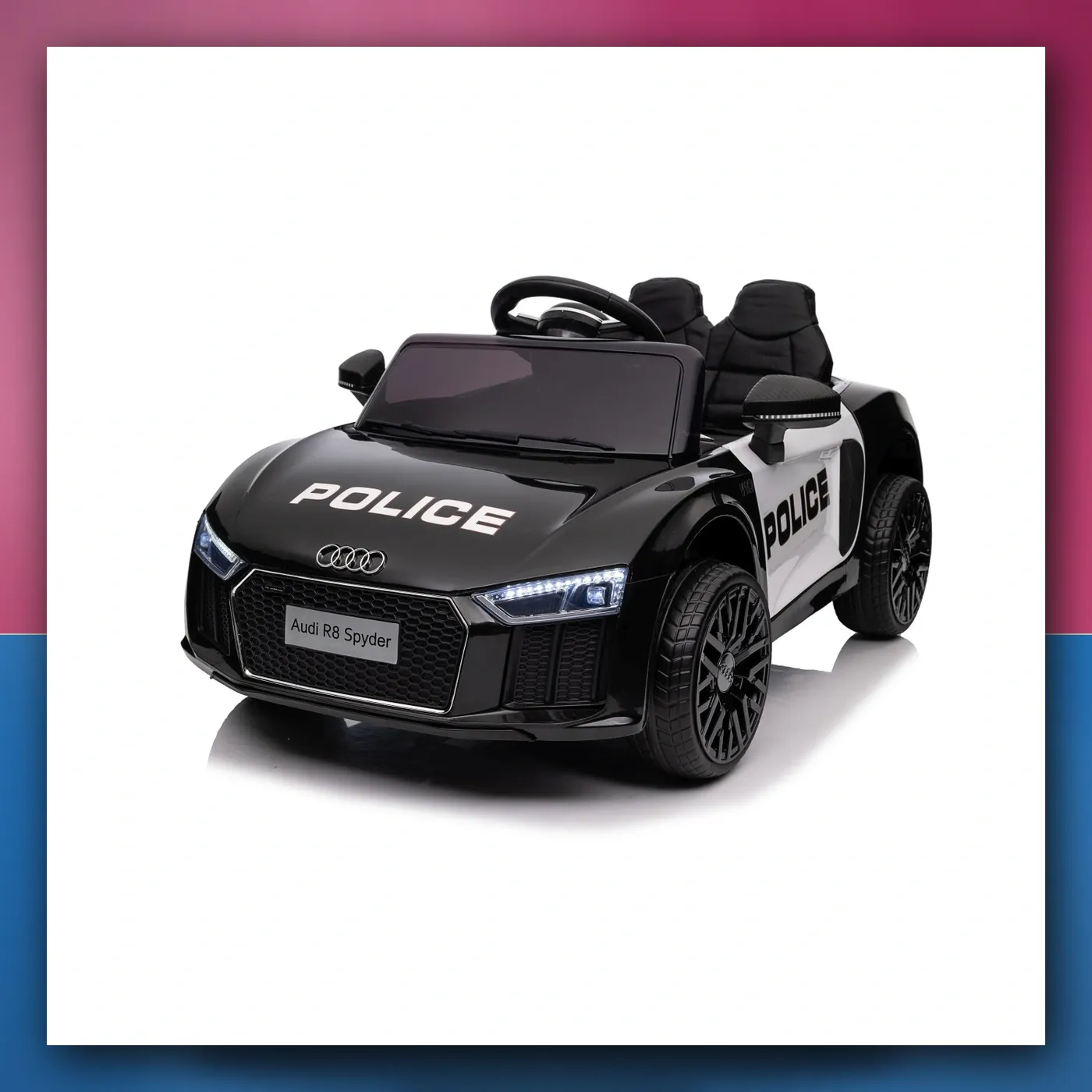 Audi R8 Policija na akumulator za djecu - + Daljinski upravljač + EVA + Lagani Start + MP3 + LED - slika 1