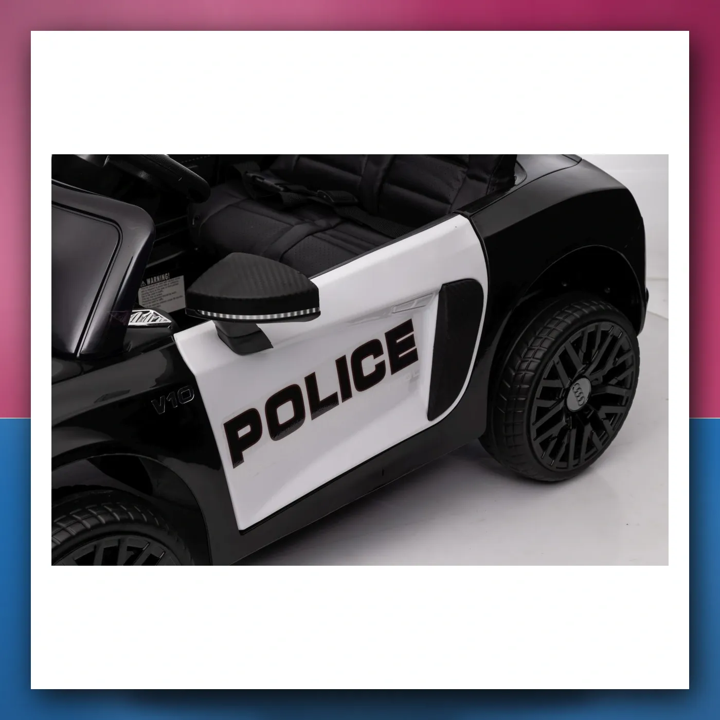 Audi R8 Policija na akumulator za djecu - + Daljinski upravljač + EVA + Lagani Start + MP3 + LED - slika 1