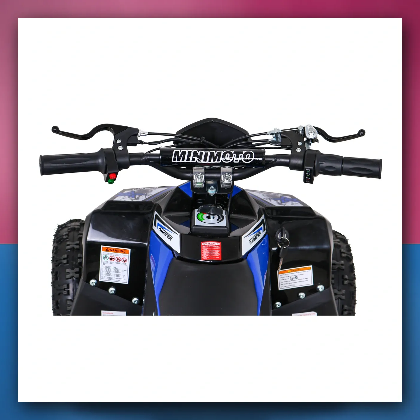Četverocikl E - STAR na akumulator plavi 35km / h + Motor 1000W + Kotači pumpano + Regulacija sjedala - slika 1