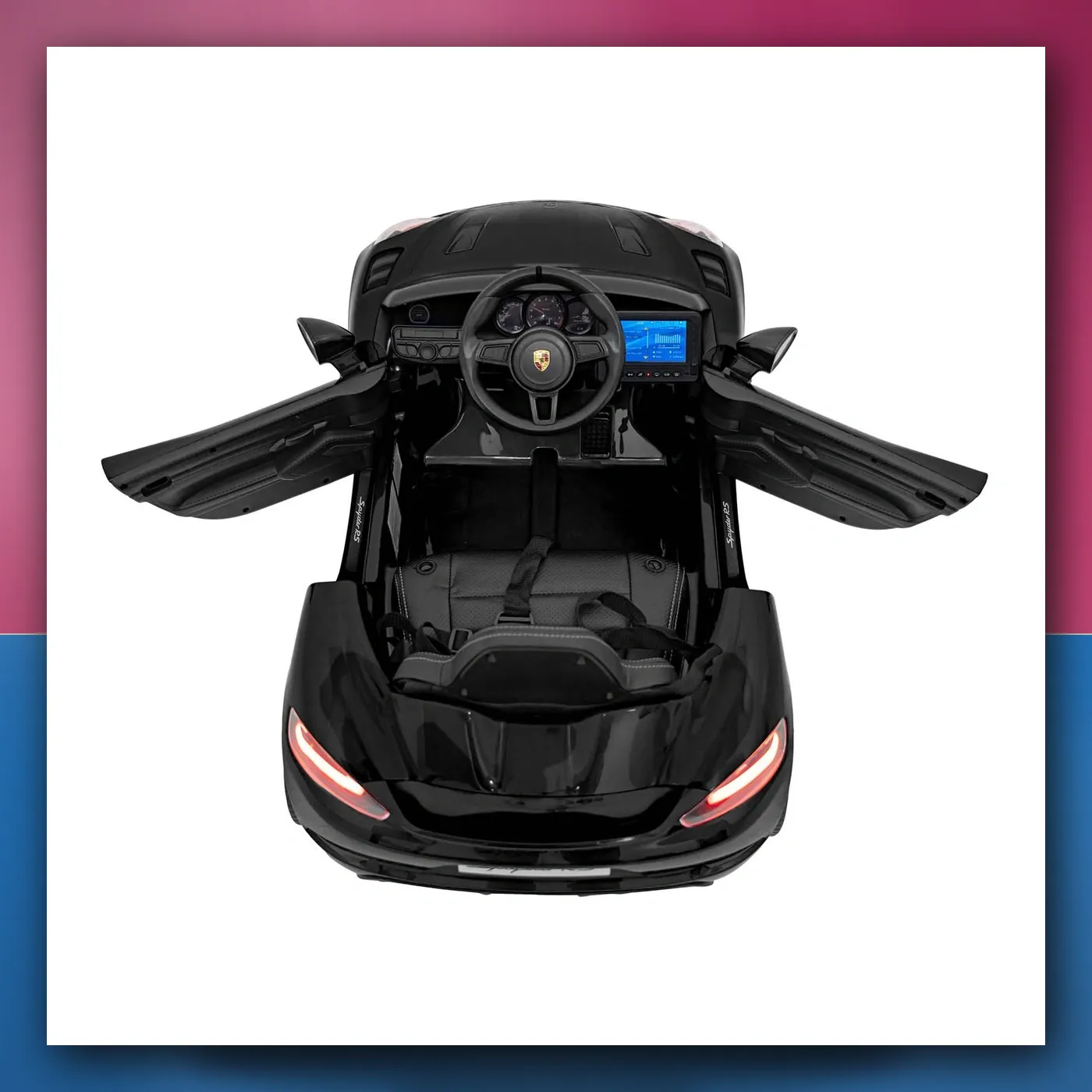 Auto na akumulator Porsche Spyder RS 718 crni MP4 - slika 1