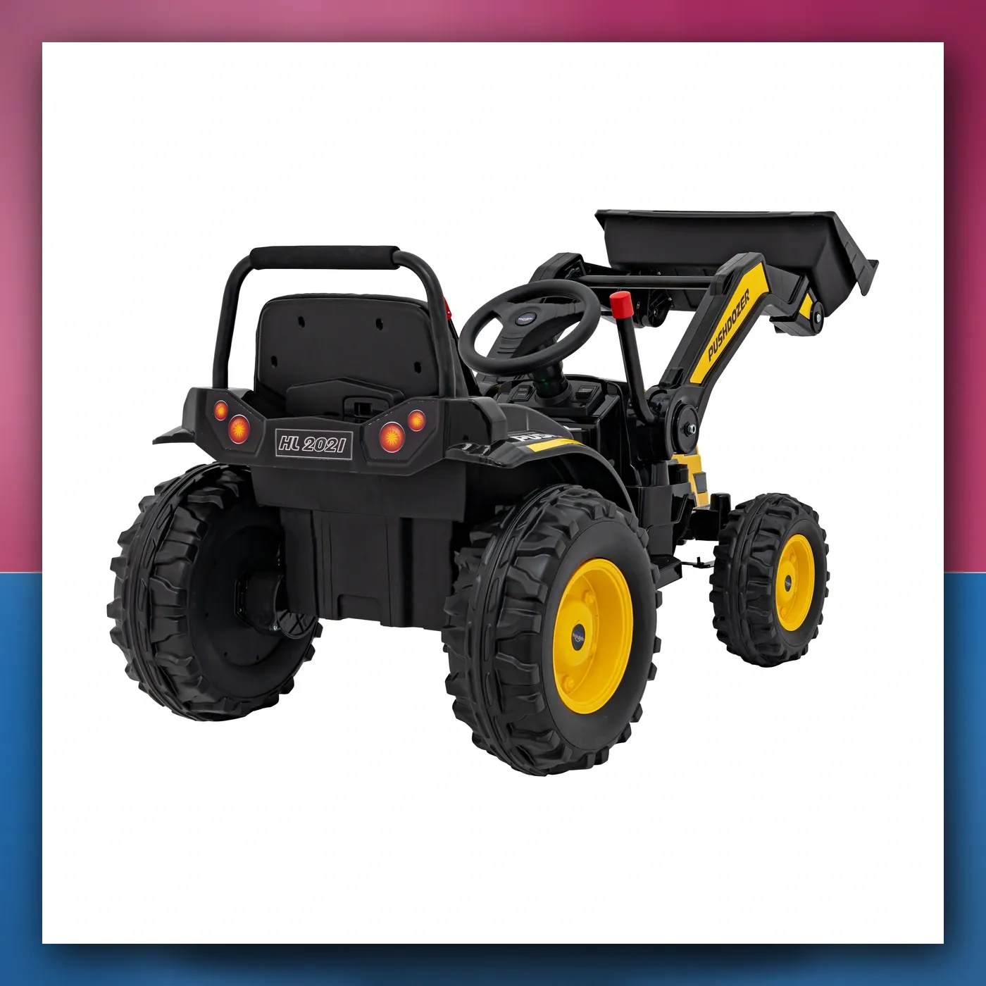 Bager Traktor na akumulator za djecu - žuti + Pokretni Ruka Žlica + Daljinski upravljač + Lagani Start + Radio FM + LED - slika 1