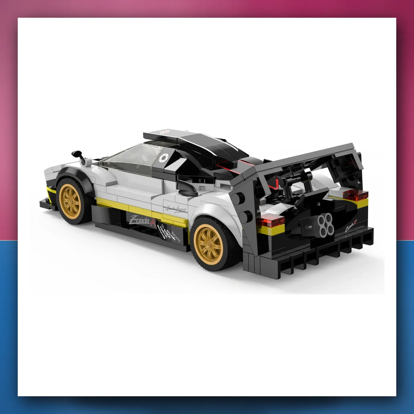 Mali auto 1: 28 Pagani Zonda R Kocke bijeli RASTAR - slika 1