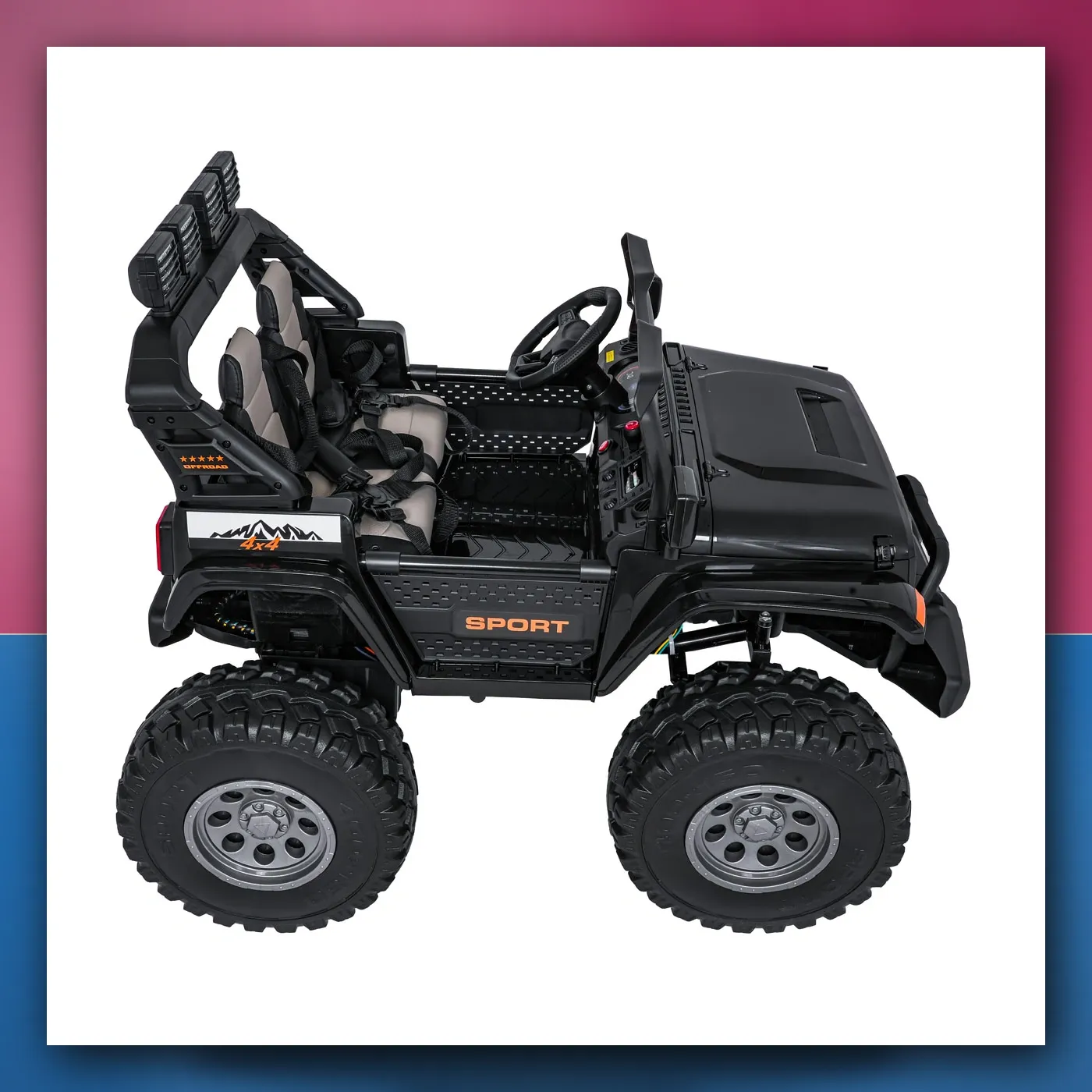 Auto na akumulator Ekstremno Sport 4x4 Varijabla Veličina crni - slika 1