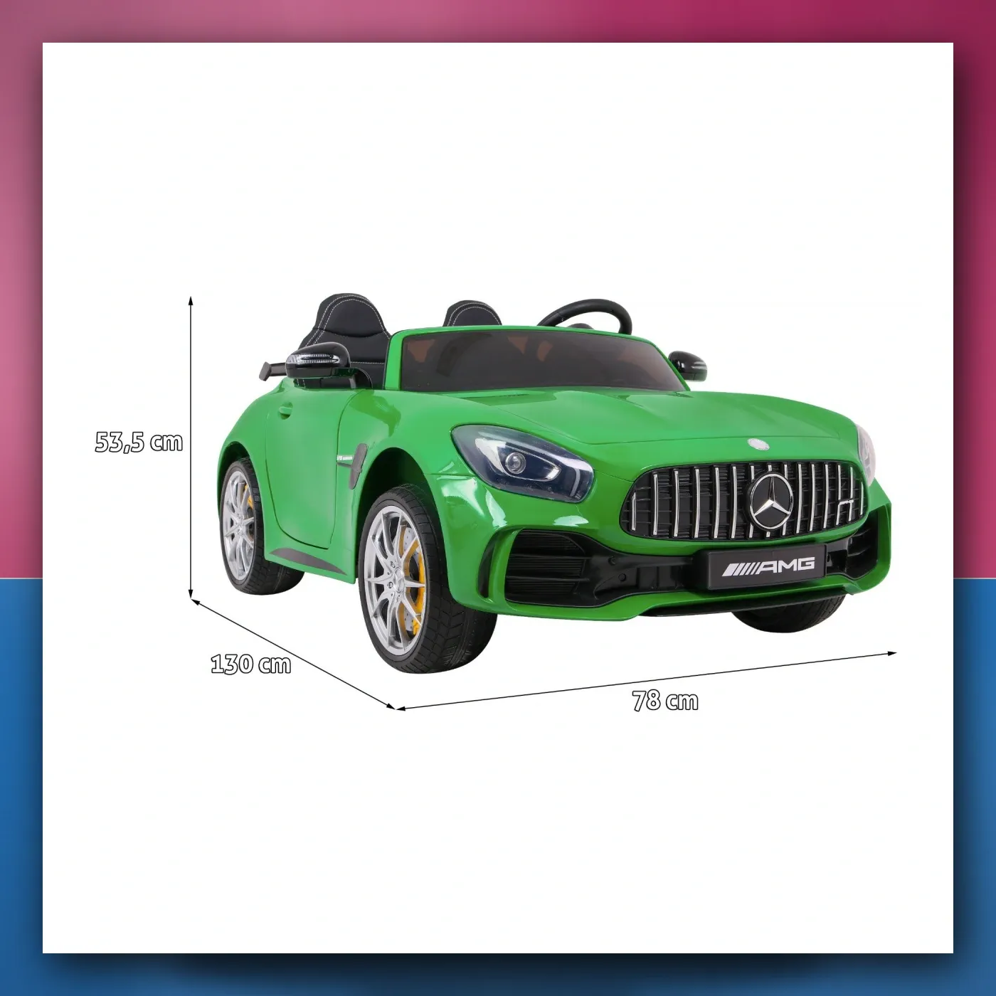 Mercedes - Benz GT R za djecu Lakir zeleni 4x4 - slika 1