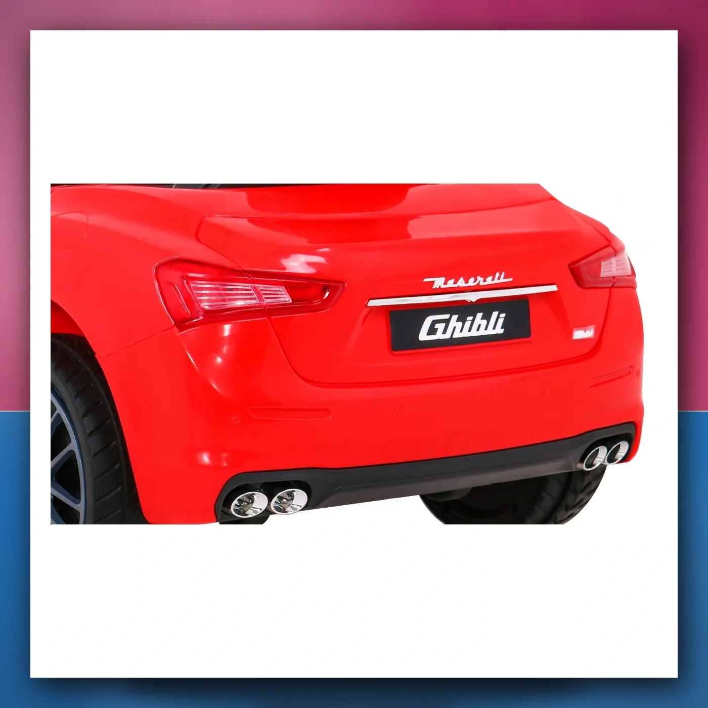 Maserati Ghibli na akumulator za djecu - crveni + Daljinski upravljač + Lagani Start + EVA + MP3 USB + LED - slika 1