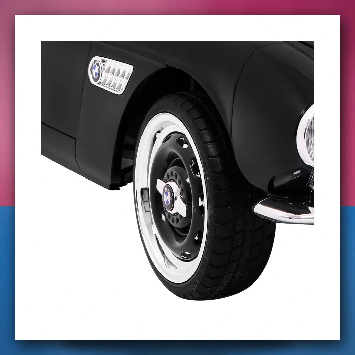Mali auto BMW 507 Retro električne za djecu crni Roadster - slika 1