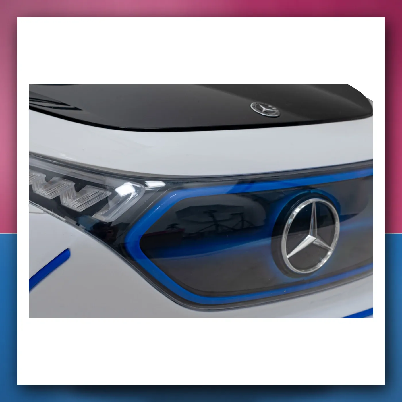 Mercedes Benz AMG EQA za djecu bijeli + Daljinski upravljač + 5 - točkaste pojasevi + EVA + Zaslon MP3 + LED - slika 1