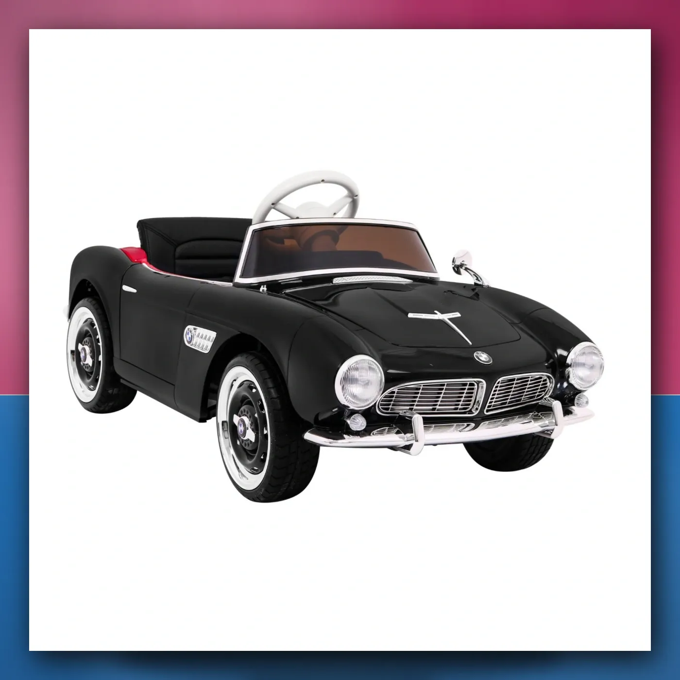 Mali auto BMW 507 Retro električne za djecu crni Roadster - slika 1