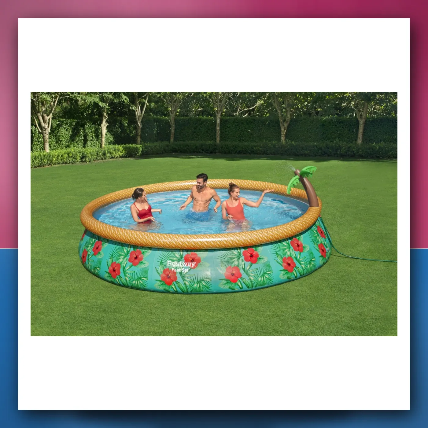 Bazenić razuporni s Tušem za djecu Tropski 457x84cm 15FT BESTWAY - slika 1