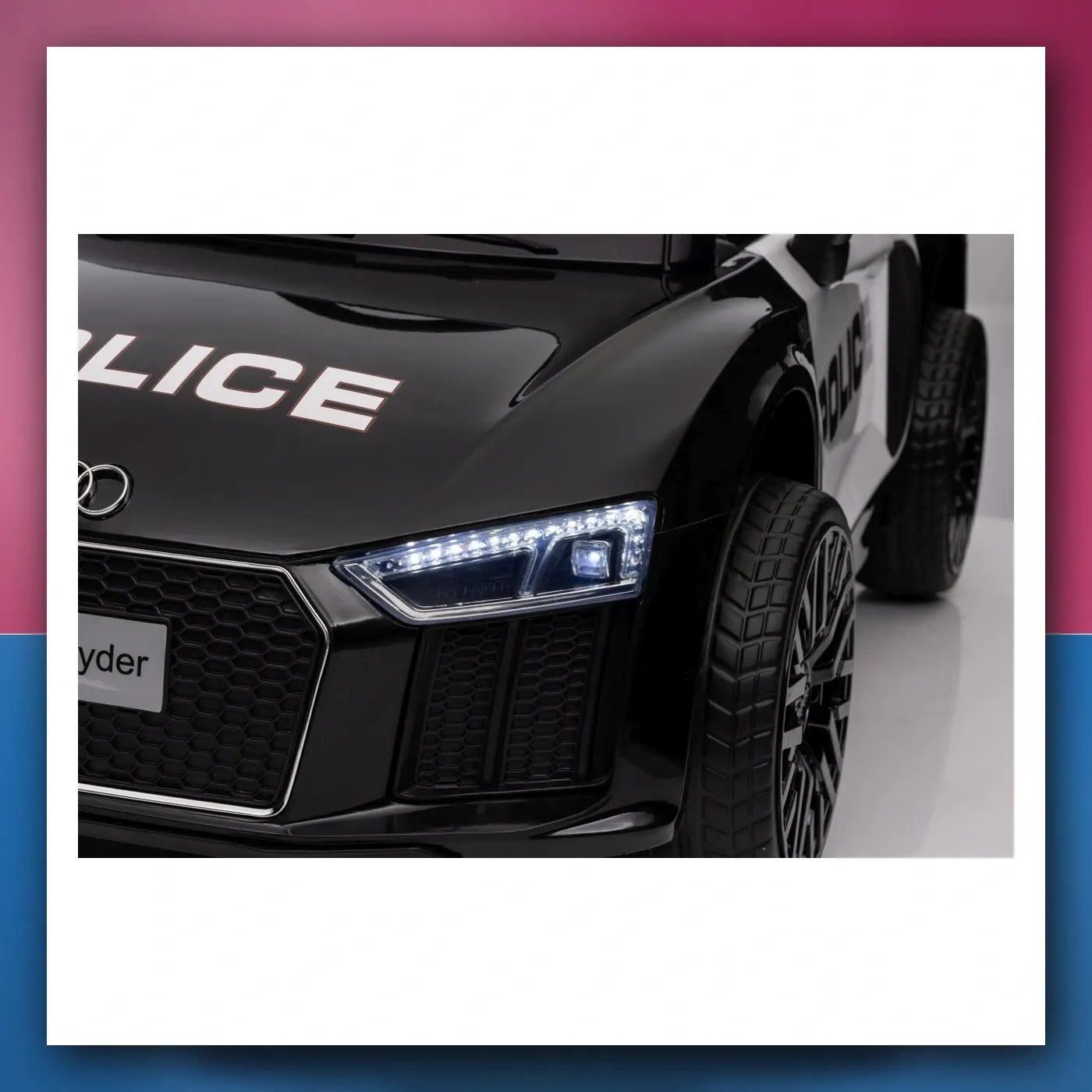 Audi R8 Policija na akumulator za djecu - + Daljinski upravljač + EVA + Lagani Start + MP3 + LED - slika 1