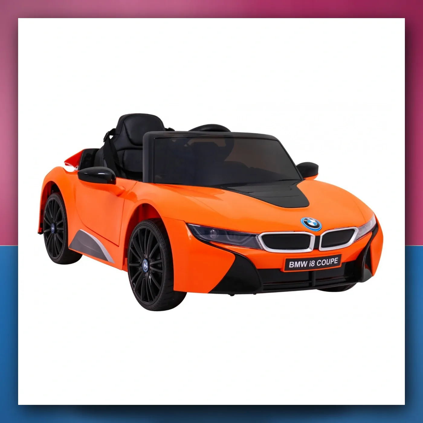 BMW I8 Lift Auto na akumulator narančasti + Daljinski upravljač + Lagani Start + 3 - pkt pojasevi + MP3 USB + LED - slika 1