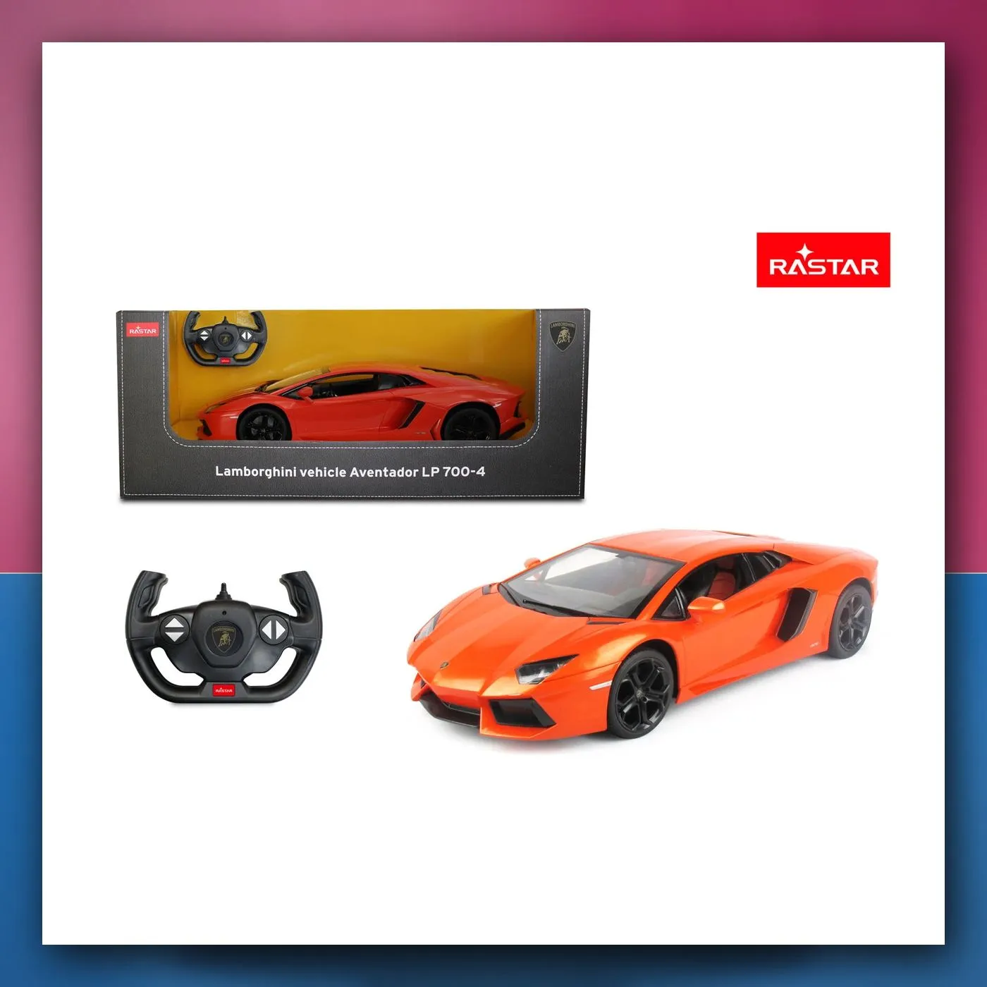 Automobil na daljinsko upravljanje Lamborghini Aventador 1:10 narančasti RASTAR