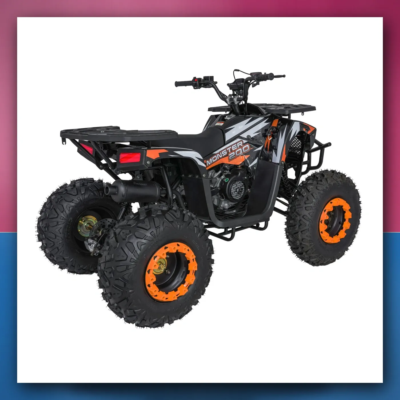 Četverocikl na akumulator Motorni 200CC MONSTER narančasti - slika 1