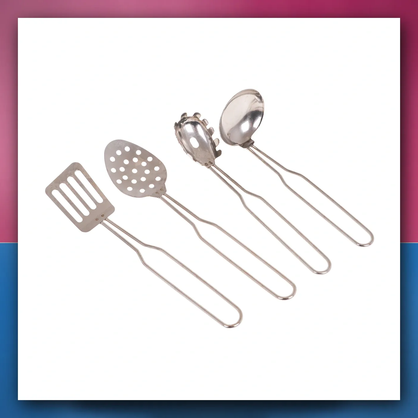 set Metalnih Lonaca za djecu 3 + Pribor Kuhinjski + Kecelja + Dodaci 13 el. - slika 1