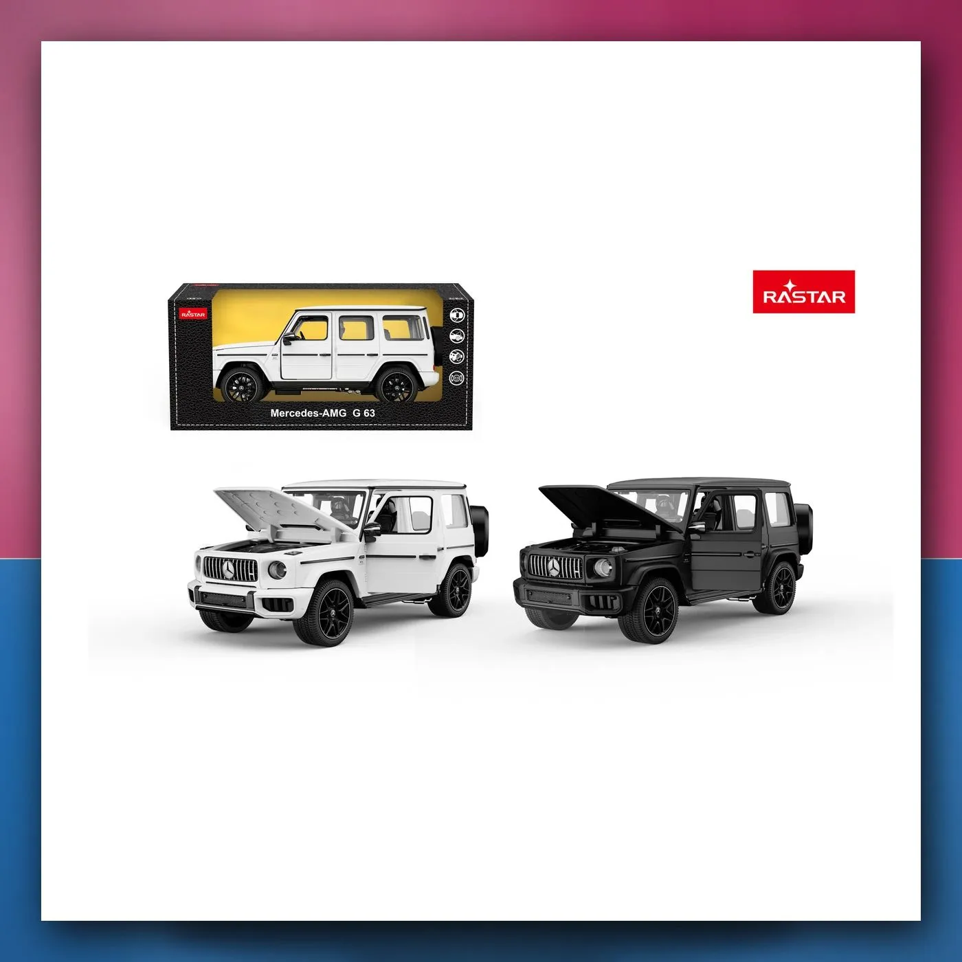 Metalni autić 1:24 Mercedes AMG G63 bijeli RASTAR